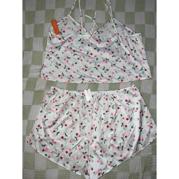 Cherry Print Women's Sleepwear Set - Picture 2 of 2
